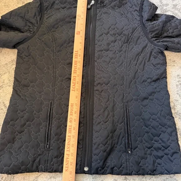 Walt Disney World Quilted Mickey Mouse Jacket Women's Size L Black Full Zip - Picture 5 of 6